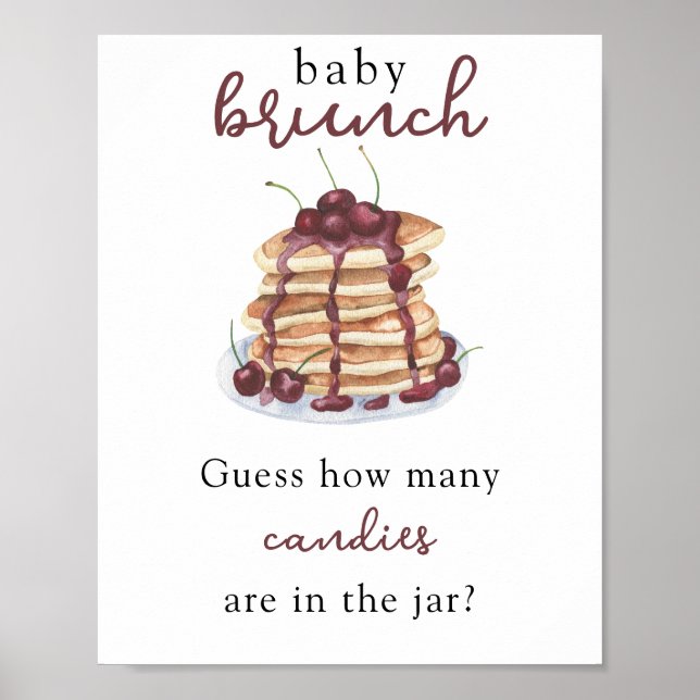 Affiche Pancakes Baby shower Devinez combien de bonbons (Devant)