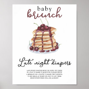Affiche Pancakes baby shower Late night couches