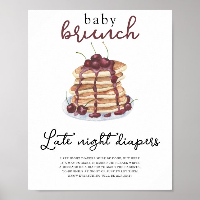 Affiche Pancakes baby shower Late night couches (Devant)
