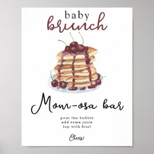 Affiche Pancakes baby shower Momosa bar