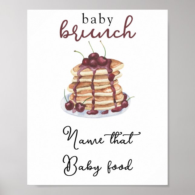 Affiche Pancakes Baby shower Nom du jeu d'alimentation pou (Devant)