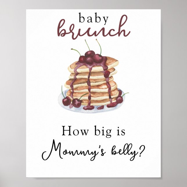 Affiche Pancakes Baby shower Quelle taille a le ventre de  (Devant)