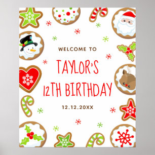 Affiche Pancakes de Noël Anniversaire Rouge Vert Panneau d