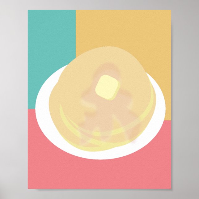 Affiche Pancakes sirop dégoulinant coloré   (Devant)