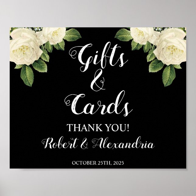 Affiche Pancarte Cadeaux et Cartes | Pancarte Mariage Ente (Devant)
