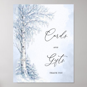 Affiche Pancarte Cartes & Cadeaux de Bois de Birken gelé