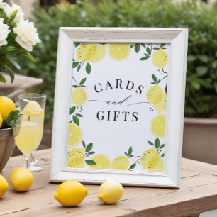 Affiche Pancarte Cartes & Cadeaux de Fête de Mariage Citro