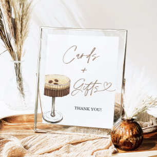 Affiche Pancarte Cartes et Cadeaux de Lancement de Mariage