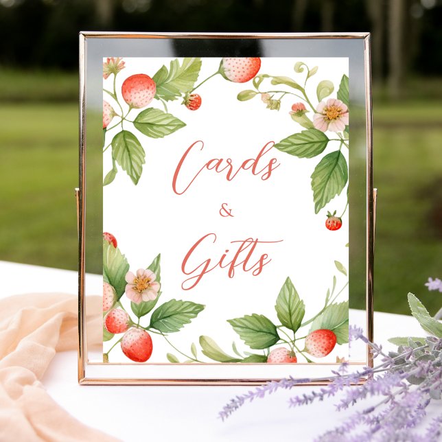Affiche Pancarte Cartes et Cadeaux Fraise Sucrée (Créateur téléchargé)