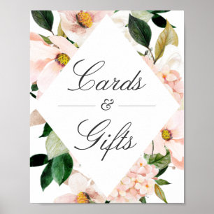 Affiche Pancarte Cartes et Cadeaux Hortensia Rose