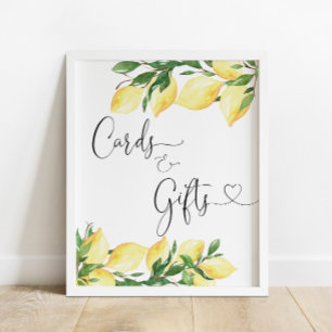 Affiche Pancarte cartes et cadeaux Modern Lemon