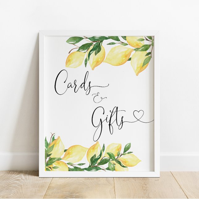 Affiche Pancarte cartes et cadeaux Modern Lemon (Créateur téléchargé)