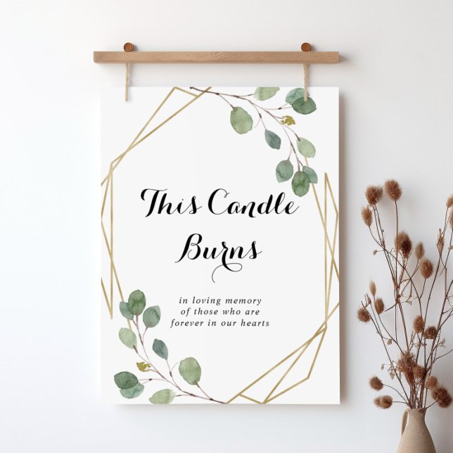 Affiche Pancarte Cette Bougie Brûle Calligraphie Géométriq (Créateur téléchargé)
