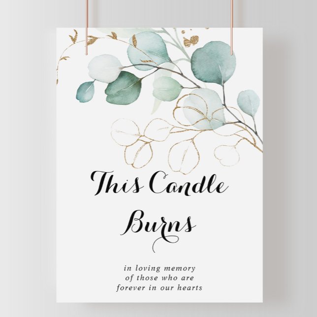 Affiche Pancarte Cette bougie brûle en eucalyptus rustique (Créateur téléchargé)