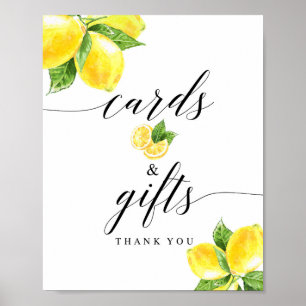 Affiche Pancarte Citron Citrus Cartes et Cadeaux 8x10"