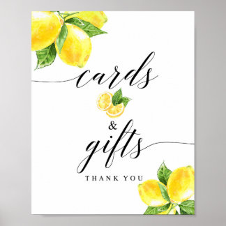 Affiche Pancarte Citron Citrus Cartes et Cadeaux 8x10"
