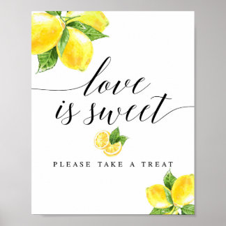 Affiche Pancarte Citrus Lemon Love is Sweet 8x10"