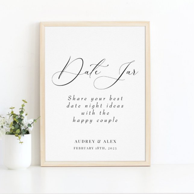 Affiche Pancarte d'activité de Pot de date moderne noir po (Créateur téléchargé)