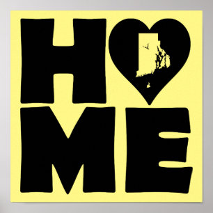 Affiche Pancarte d'affiche de l'État du Rhode Island Home