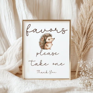 Affiche Pancarte de Baby Shower Cadeaux Hérisson Mignon Do