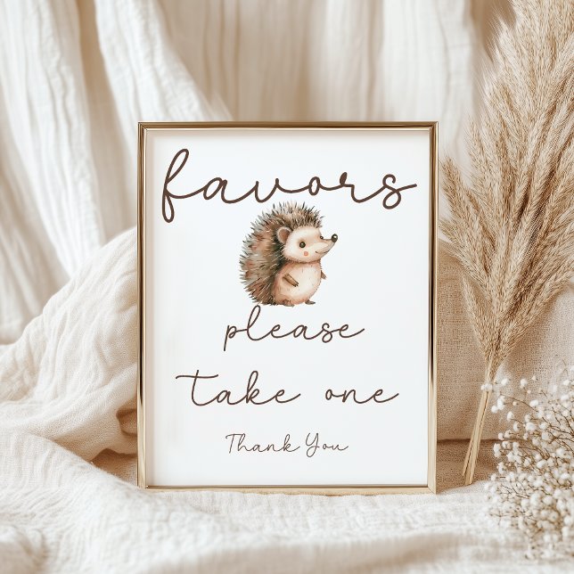 Affiche Pancarte de Baby Shower Cadeaux Hérisson Mignon Do (Créateur téléchargé)