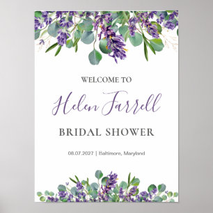 Affiche Pancarte de Baby Shower de mariage aux fleurs de l