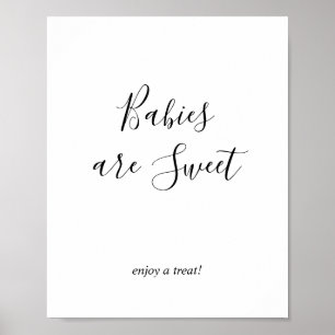 Affiche Pancarte de Baby Shower Minimaliste pour Douceurs