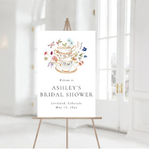 Affiche Pancarte de Baby Shower Thè pour Mariage