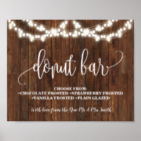 Pancarte de bar à beignets de mariage occidental p