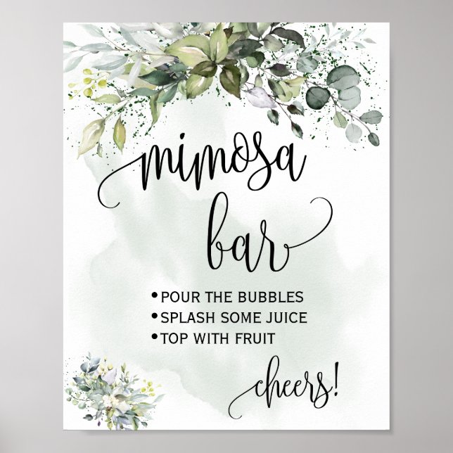 Affiche Pancarte de bar à Mimosa mariage de fiançailles eu (Devant)