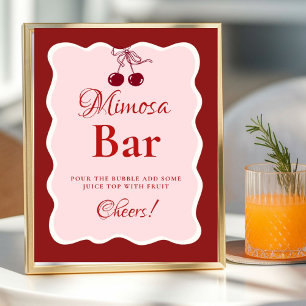 Affiche Pancarte de bar à Mimosa pour enterrement de vie d
