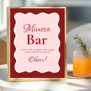 Affiche Pancarte de bar à Mimosa pour enterrement de vie d
