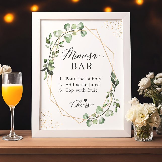Affiche Pancarte de bar à Mimosa pour la fête de mariage G (Créateur téléchargé)