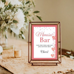 Affiche Pancarte de bar à Mimosa Saint-Valentin Bacheloret