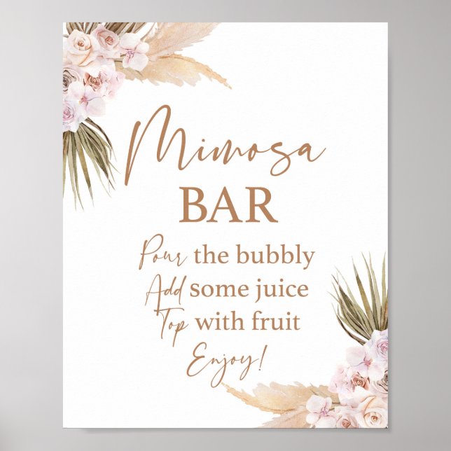 Affiche Pancarte de bar Mimosa Herbe des Pampas (Devant)