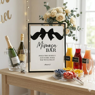 Affiche Pancarte de bar Mimosa minimaliste à ruban noir po