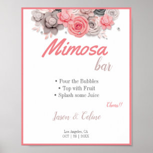Affiche Pancarte de bar Mimosa pour mariage
