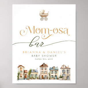 Affiche Pancarte de Bar Mom-osa pour Baby Shower 'Il Faut