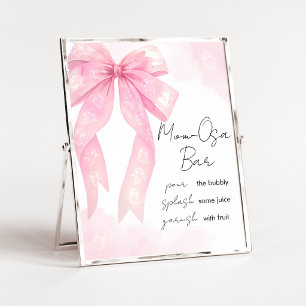 Affiche Pancarte de bar Mom Osa pour Baby Shower Little Bo