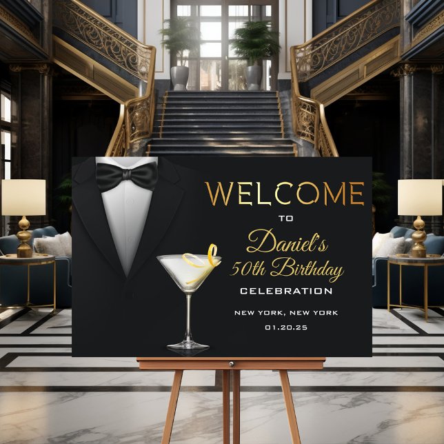 Affiche Pancarte de bienvenue au cocktail Smoking (Créateur téléchargé)