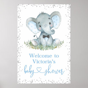 Affiche Pancarte de bienvenue Baby Shower Col Glitter Élép