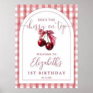 Affiche Pancarte de bienvenue d'anniversaire avec un nœud
