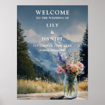 Pancarte de bienvenue de mariage en bocal Mason Fl