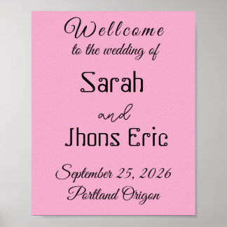 Affiche Pancarte de bienvenue de mariage personnalisée pou