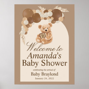 Affiche Pancarte de bienvenue Ourson en herbe de la Pampa 