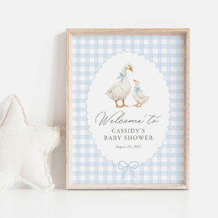 Affiche Pancarte de bienvenue pour Baby Shower Canard en V