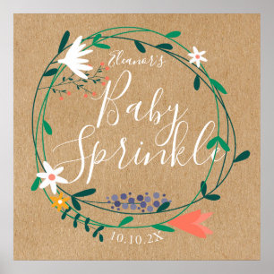 Affiche Pancarte de bienvenue pour Baby Sprinkle à motif d