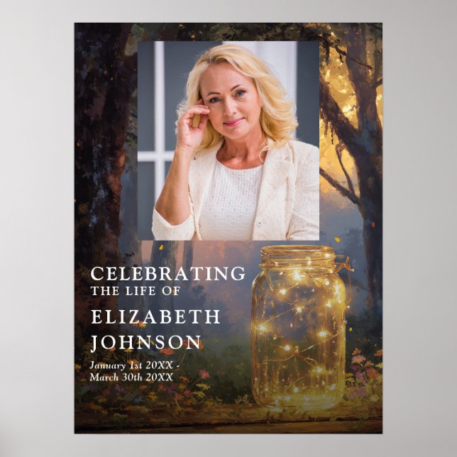 Affiche Pancarte de bienvenue pour célébration de vie avec (Devant)