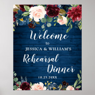 Affiche Pancarte de bienvenue pour dîner de répétition de