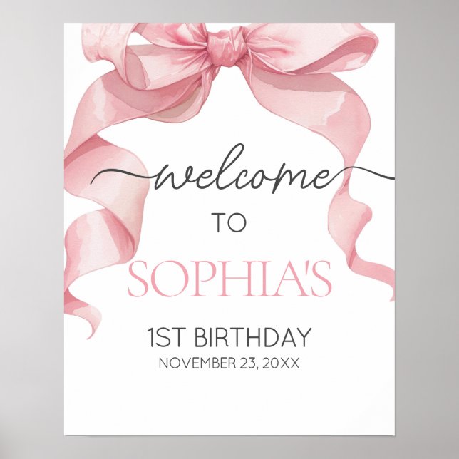 Affiche Pancarte de bienvenue pour fête d'anniversaire ave (Devant)